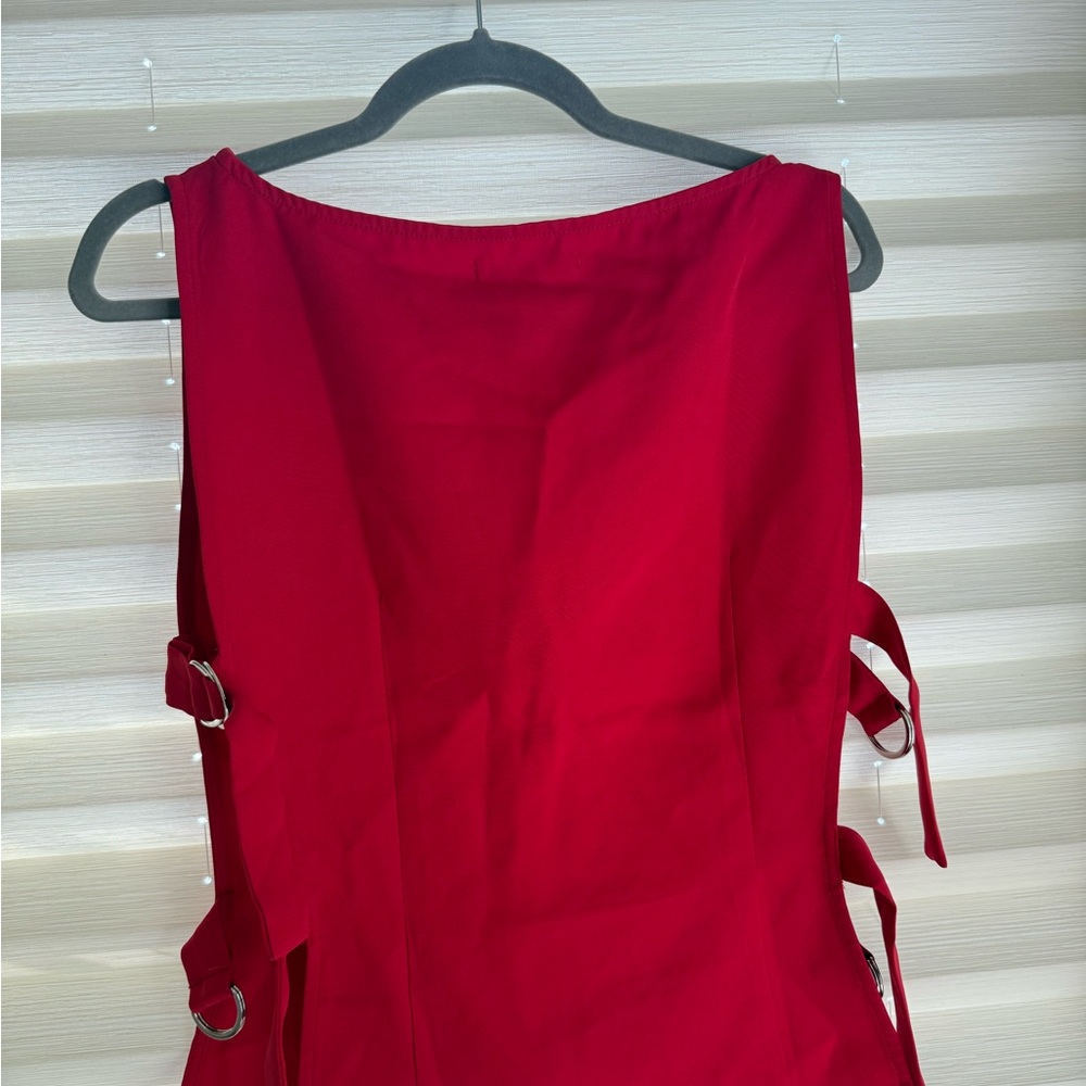 Peppermayo Red Side-Tie Crop Top - Picture 5 of 6